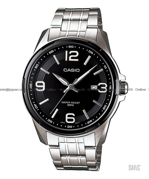 CASIO MTP-1345AD-1AV STANDARD Analog easy reader SS bracelet black