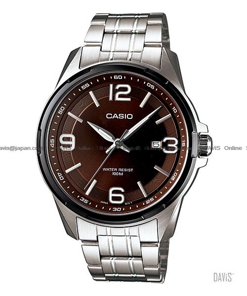 CASIO MTP-1345AD-5AV STANDARD Analog easy reader SS bracelet brown