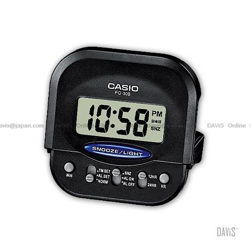 CASIO PQ-30B-1 digital clock wake up timer daily alarm snooze black