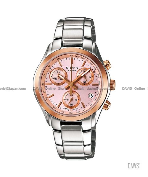 CASIO SHN-5000SG-4A SHEEN chronograph SS bracelet pink gold