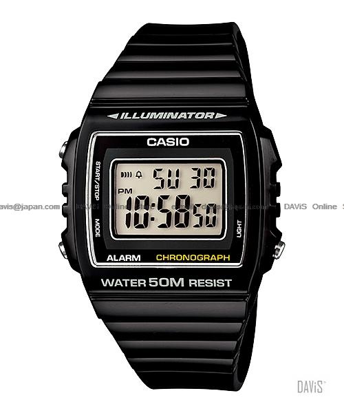 CASIO W-215H-1AV STANDARD digital alarm chronograph resin strap black