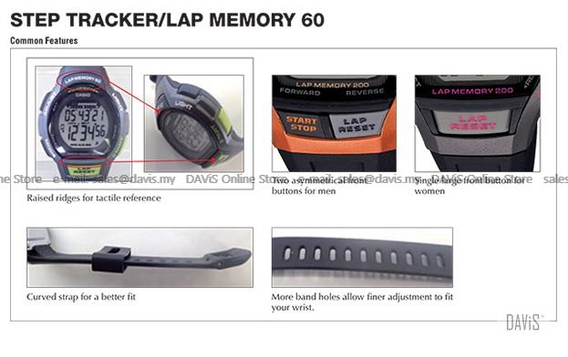 CASIO WS-1000H STANDARD digital lap memory 10-yr battery resin strap