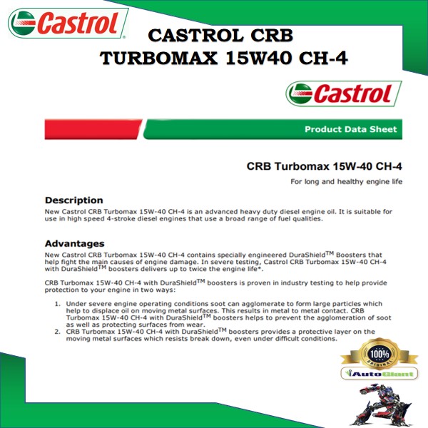 CASTROL CRB TURBOMAX 15W40 CH4, 3x5L CASTROL DIESEL ENGINE OIL