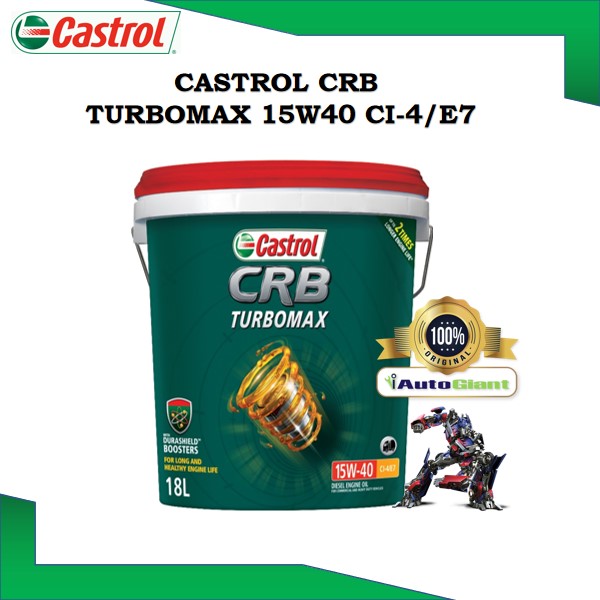 CASTROL CRB TURBOMAX 15W40 CI4/E7 18 LITER DIESEL ENGINE OIL