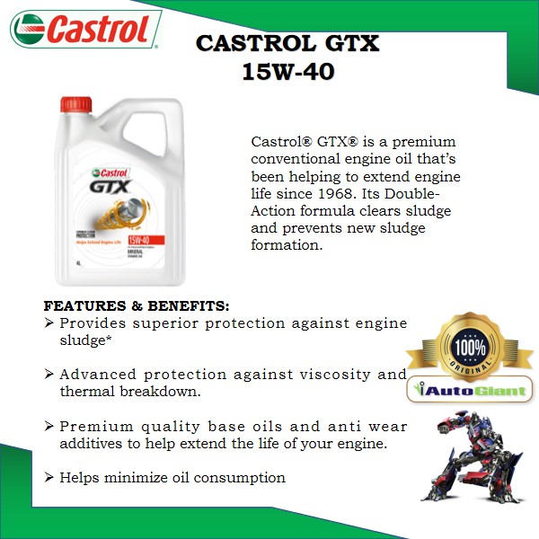 CASTROL GTX PROFESSIONAL 15W40, 4L SN/CF (100% ORIGINAL)