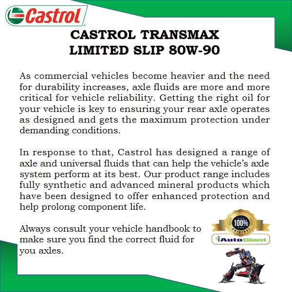 CASTROL TRANSMAX LIMITED SLIP 80W90, 18L (100% ORIGINAL)