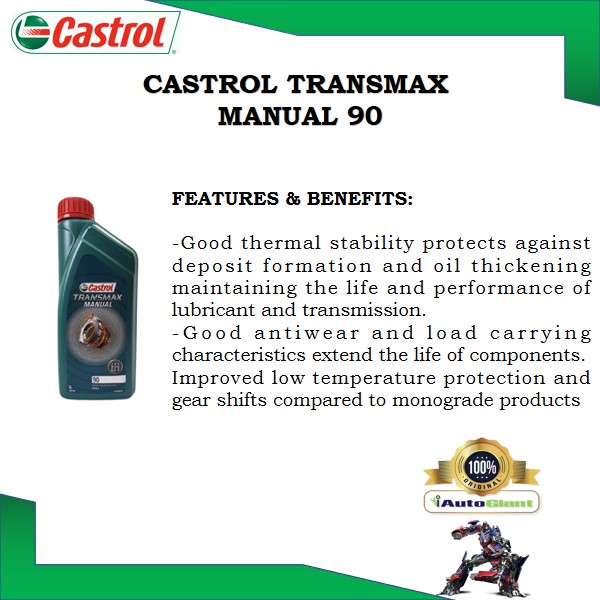 CASTROL TRANSMAX MANUAL 90 (1 LITER) - (100% ORIGINAL)