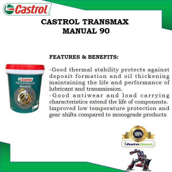 CASTROL TRANSMAX MANUAL 90 18L (100% ORIGINAL)