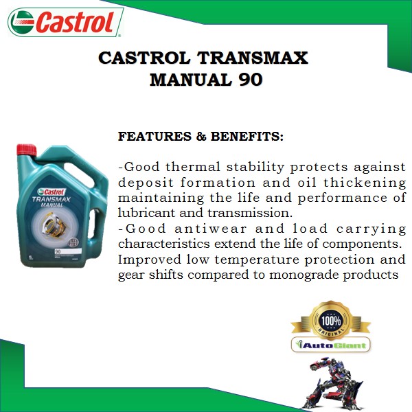 CASTROL TRANSMAX MANUAL 90 (4 LITER) - (100% ORIGINAL)