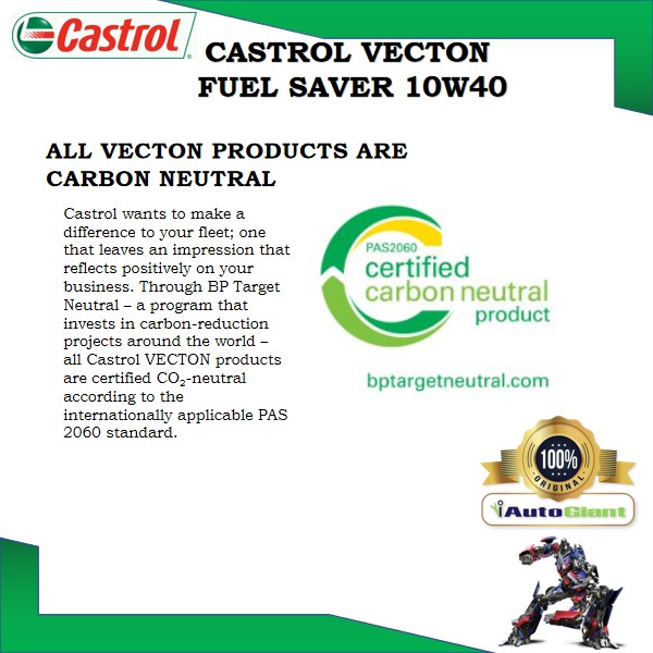 CASTROL VECTON FUEL SAVER 10W40 CF 5 LITER (100% ORIGINAL)