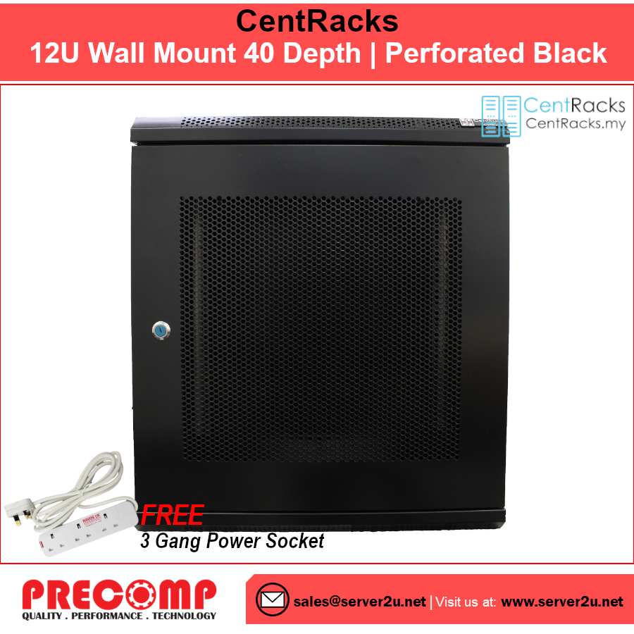 CentRacks 12U (40cm x 60cm x 53cm) Perforated Wall Mount Server Rack
