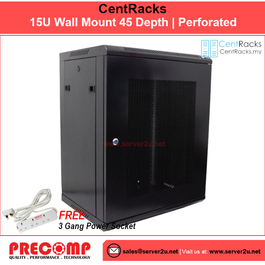 CentRacks 15U (45cm x 60cm x 75cm) Wall Mount Server Rack