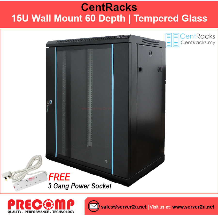 CentRacks 15U (60cm x 60cm x 75cm) Wall Mount Server Rack