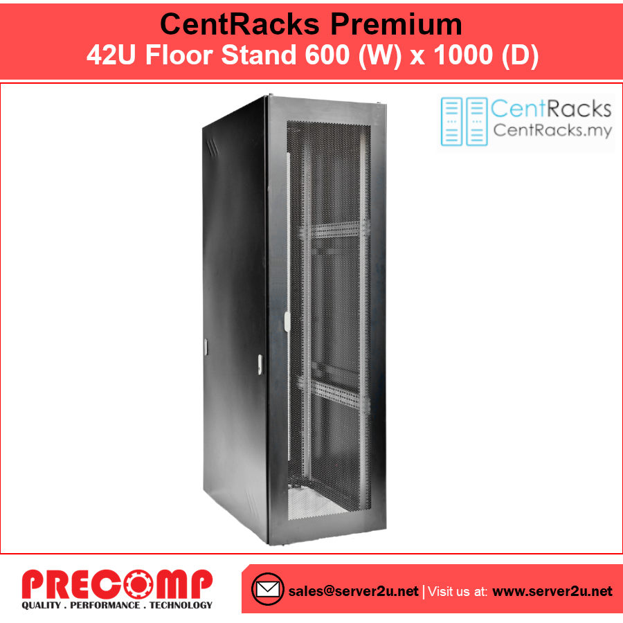 CentRacks Premium 42U (42U x 60cm x 100cm) Floor Stand Server Rack