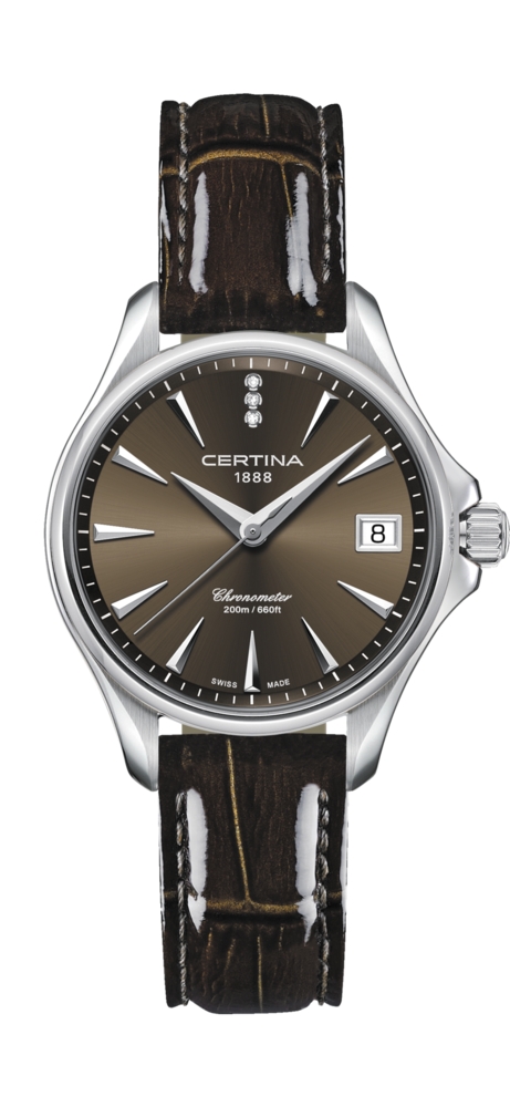 CERTINA C032.051.16.296.00 DS Action Lady Diamonds Date Leather Brown
