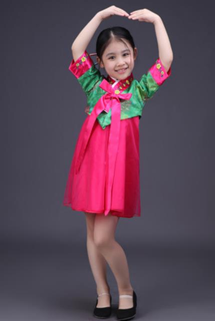 Children Girls Korea Traditional Hanbok Old Dress Uniform Costume   