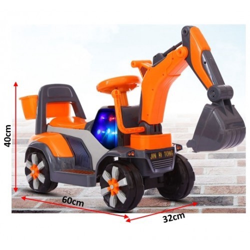 Children Kid Excavator Toy Car Ride On With Music And Light
