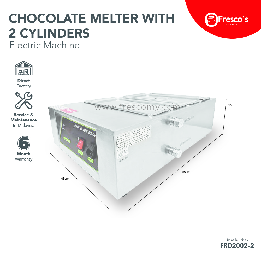 Chocolate Melter Machine with 2 cylinders