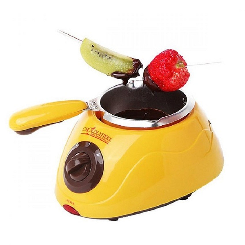 Chocolatiere Fondue Machine and Chocolate Mould Set (Yellow)