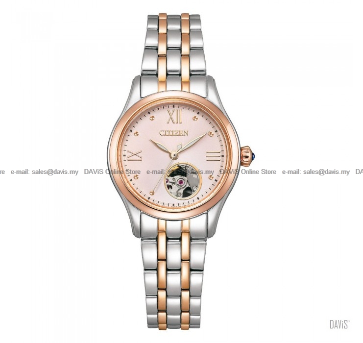 CITIZEN PR1044-87X Ladies Mechanical Luna Series SS Bracelet Pink Gold