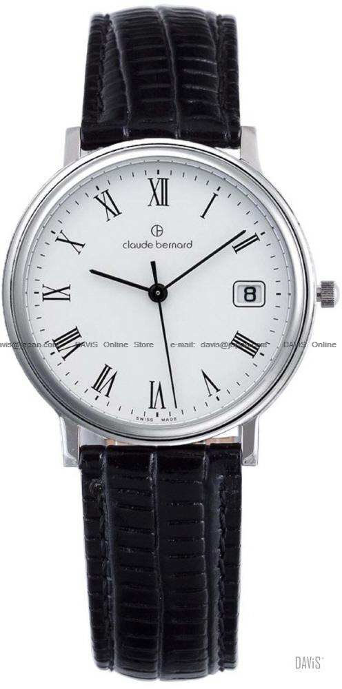 Claude Bernard . 31211 3 BR . Classic (W) Date Leather Strap White