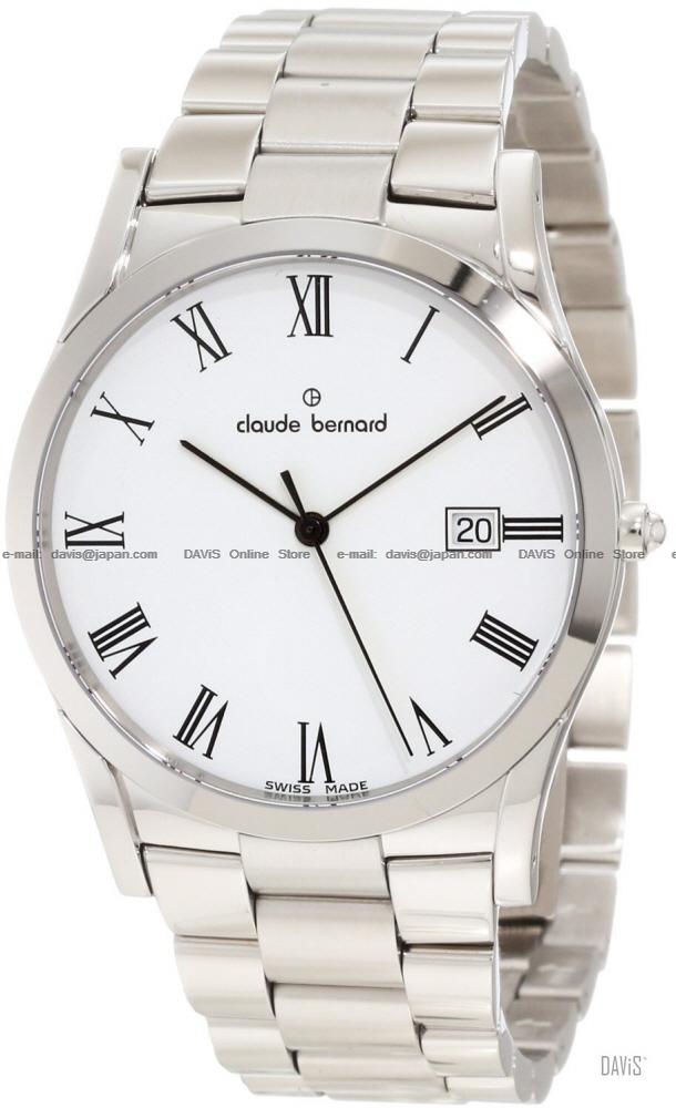 Claude Bernard . 70163 3 BR . Classic (M) Date SS Bracelet White