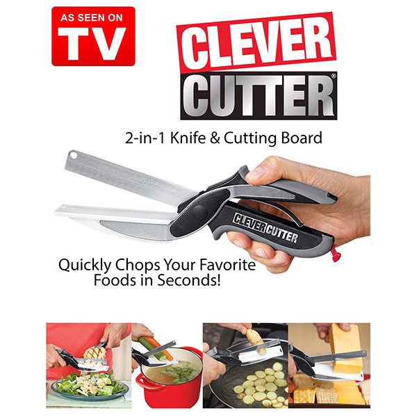 Clever Cutter 2-in-1 Knife  &amp; Cutting Board Scissors