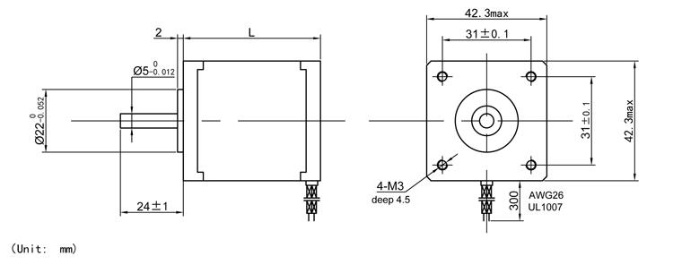 CNC 3D Printer Nema17 17HS4401 4 Lead 42 Stepper Motor - Free Cable