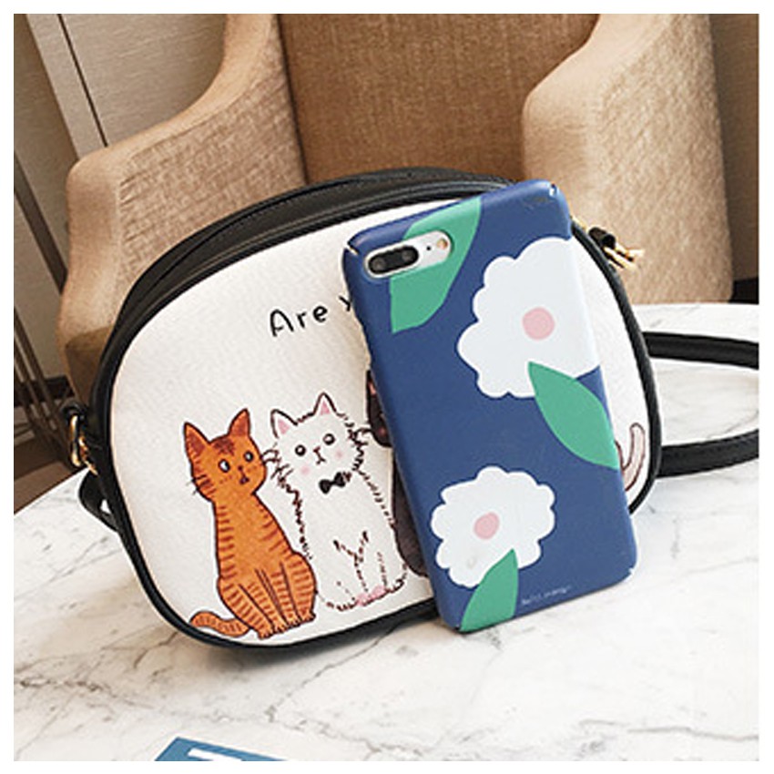 Colorful Cat Sling Bag Shoulder Handbag Beg Ladies Bags Cute