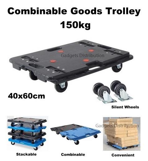 Combinable Joinable Stackable Hand Goods Trolley 150kg 60*40cm 2620.1