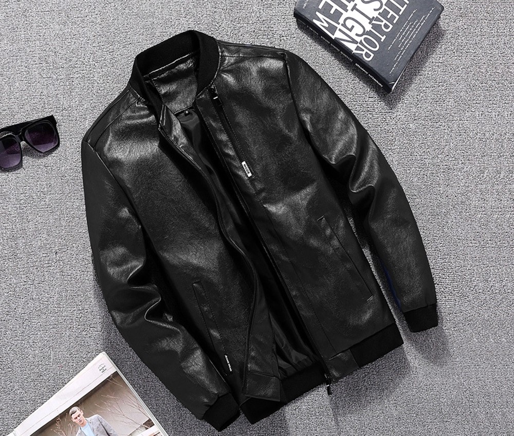 Comfortable Leather Jacket Men's Casual New Fashion Style PU for Stylish Man B