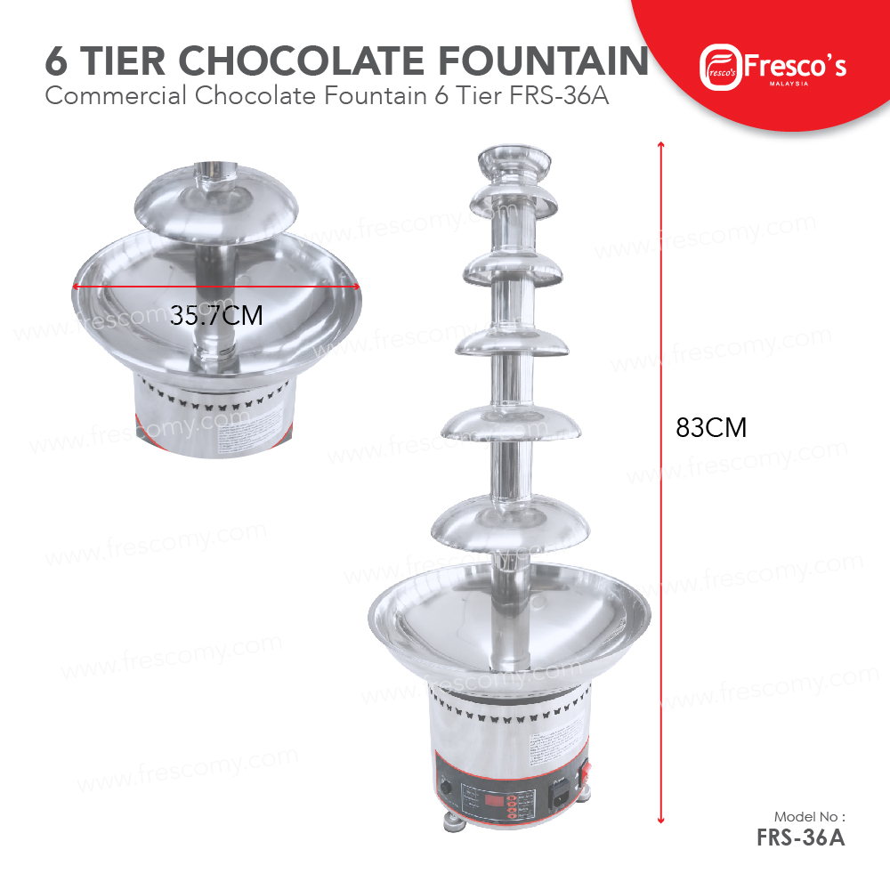 Commercial Chocolate Fountain Machine 6 Tier FRS36A