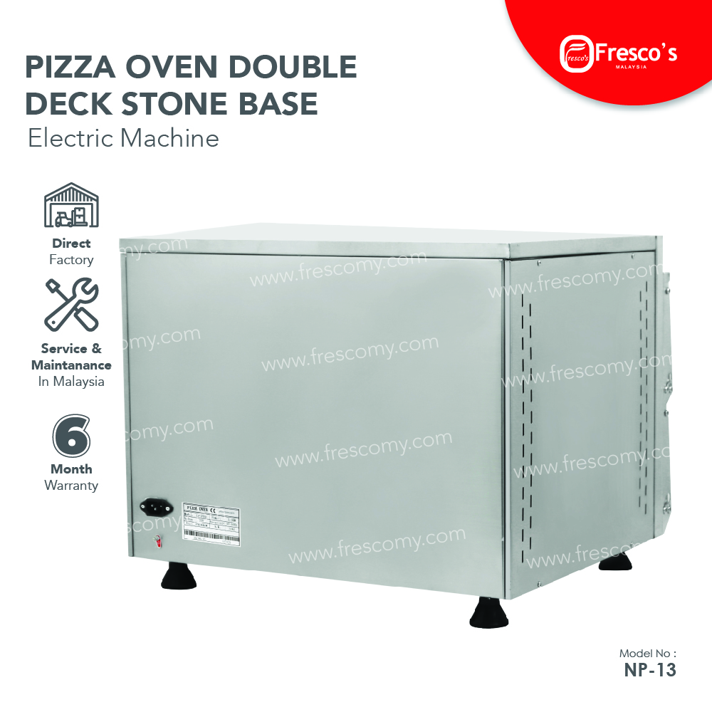 Commercial Pizza Oven Double Deck (Stainless Steel) Stone Base NP-13