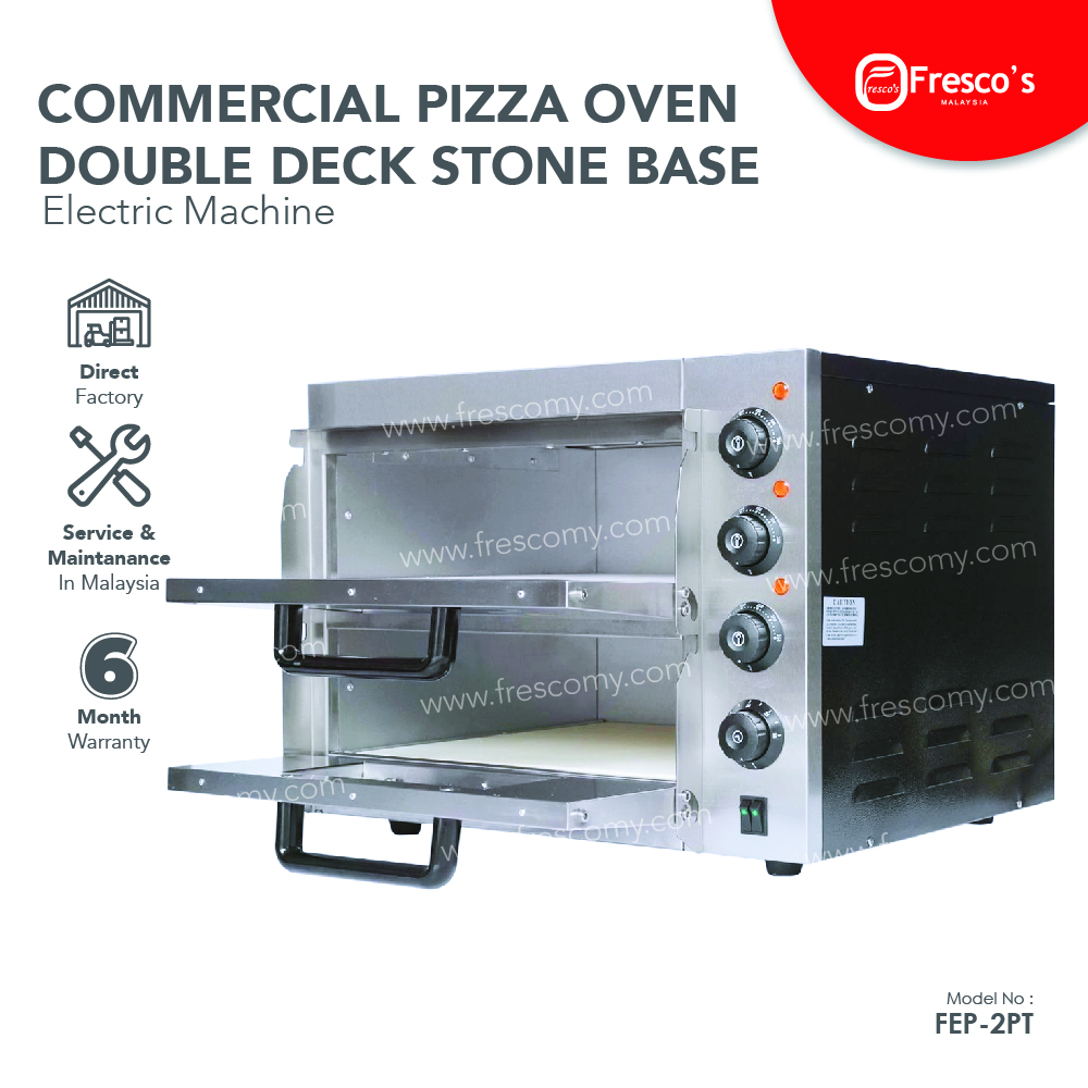 Commercial pizza oven double deck stone base