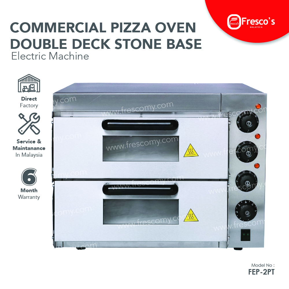 Commercial pizza oven double deck stone base