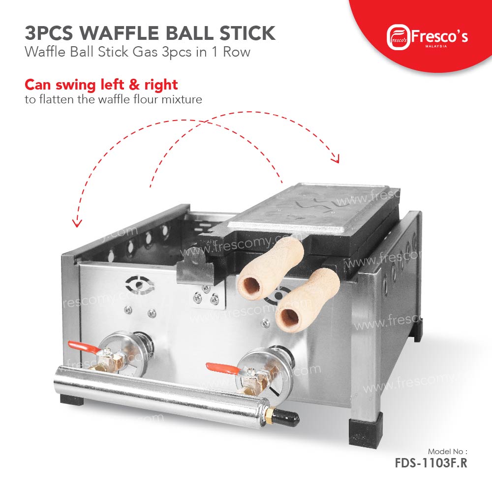 Commercial Waffle Ball Stick Maker Gas 3pcs in 1 stick