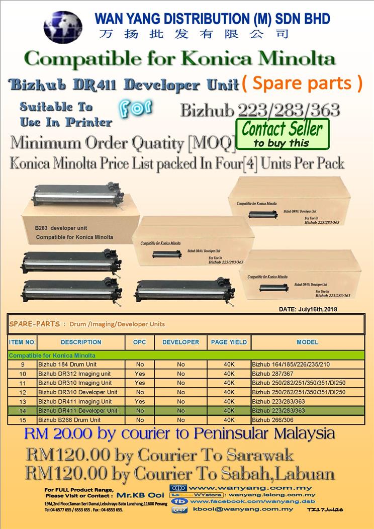 Compatible Developer for Konica Minolta-Bizhub 223/283/363