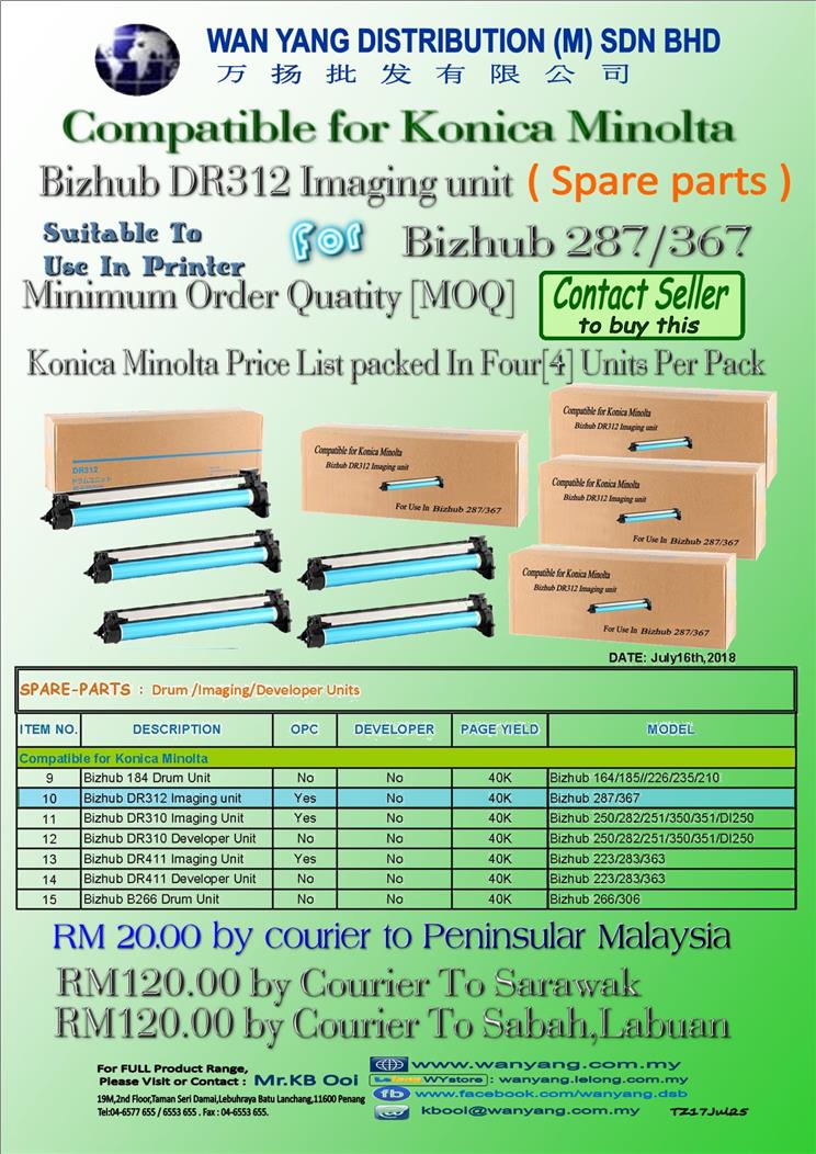 Compatible for Konica Minolta-Bizhub 287/367