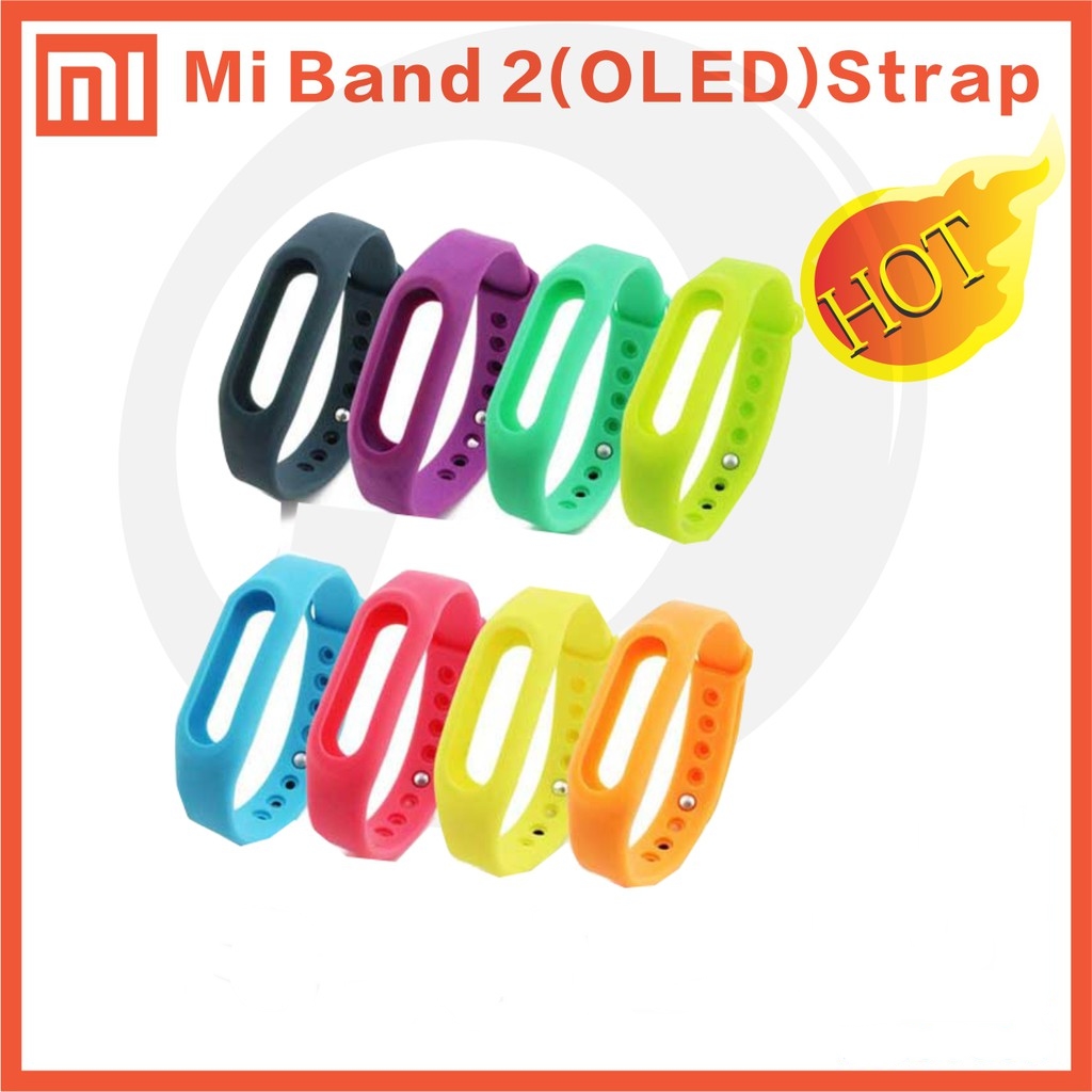 Compatible OEM Rubber Strap for Xiaomi Mi Band 2 OLED Display multi colours