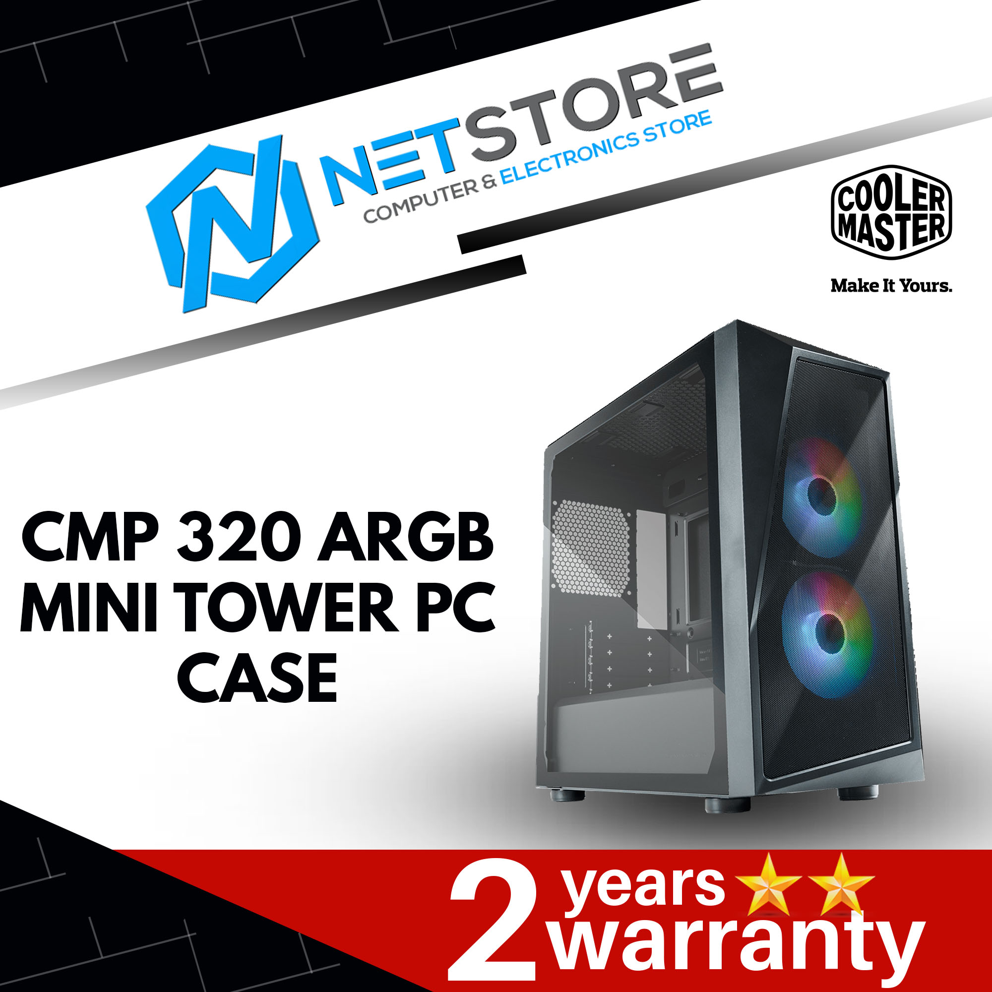 COOLER MASTER CMP 320 ARGB MINI TOWER PC CASE - CP320-KGNN-S00