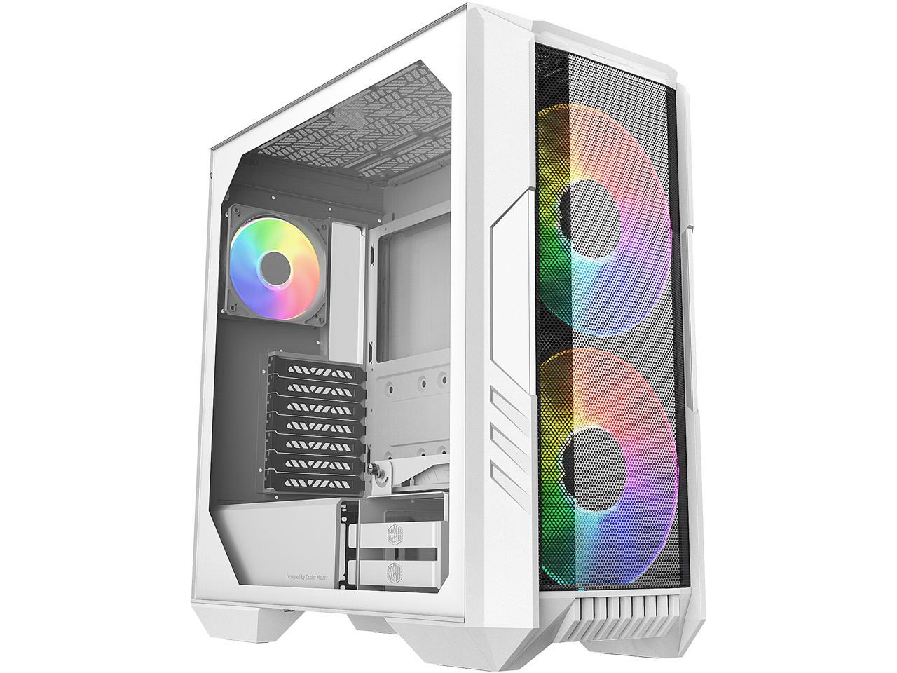 COOLER MASTER HAF 500 TEMPERED GLASS ATX MID TOWER CASE WHITE