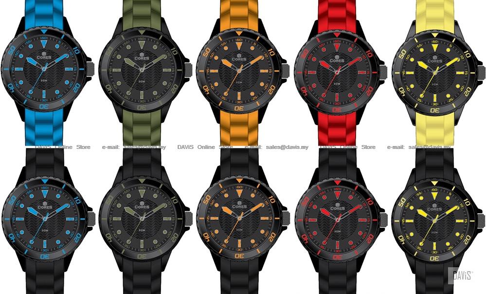 CORES Watch CR1101-SC CR1101-SCK Sporty Silicone Japan Movement
