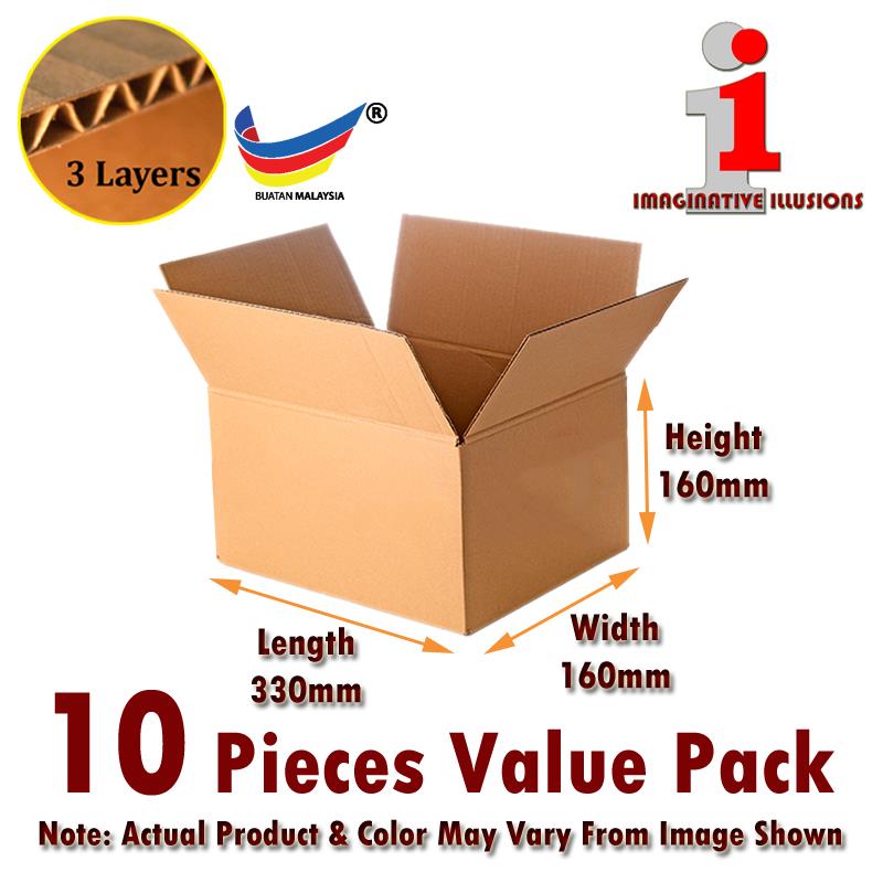 Corrugated Carton Box 330mm x 160mm x 160mm (10 Pieces Pack)