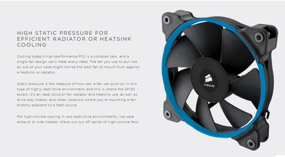 Corsair Air Series SP120 Quiet High Static Pressure 120mm Fan Twin Pac