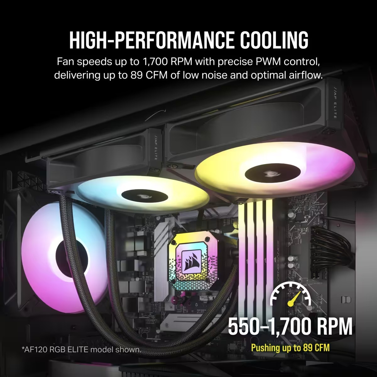 CORSAIR ICUE AF140 RGB ELITE 140MM PWM FAN WITH AIRGUIDE - SINGLE PACK