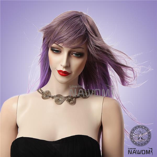 Cosplay wig ombre purple wig long straight wig