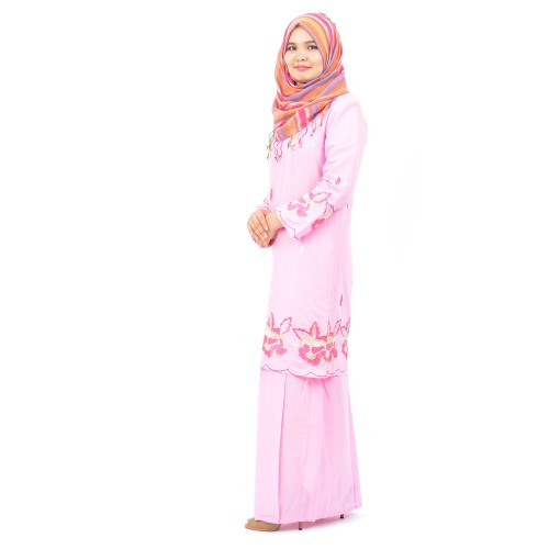 baju kurung baby pink