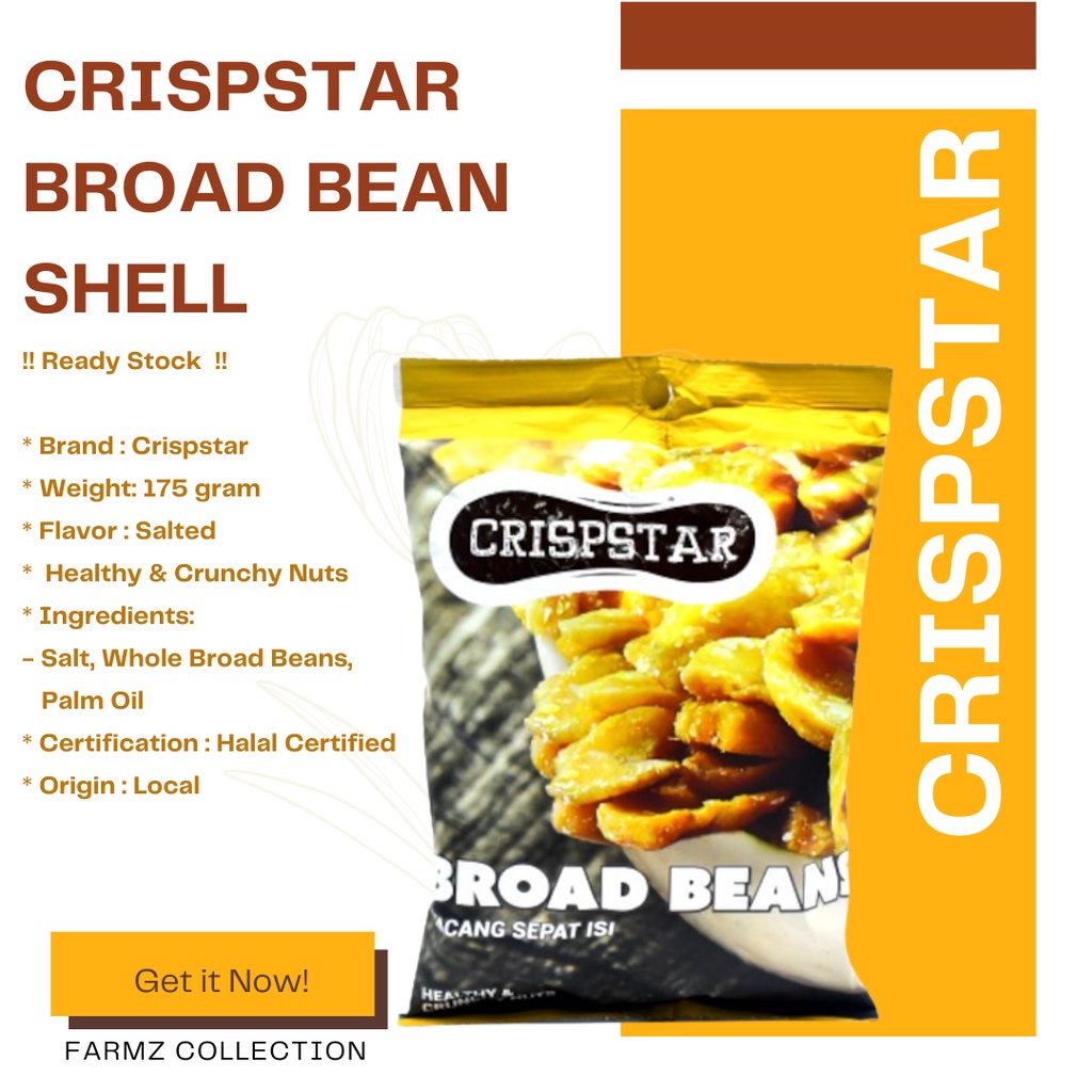 CRISPSTAR Broad Bean Shell 175 gram ( Kacang Sepat Kulit)