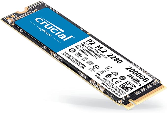 CRUCIAL P2 2TB PCIe M.2 2280SS SSD - CT2000P2SSD8