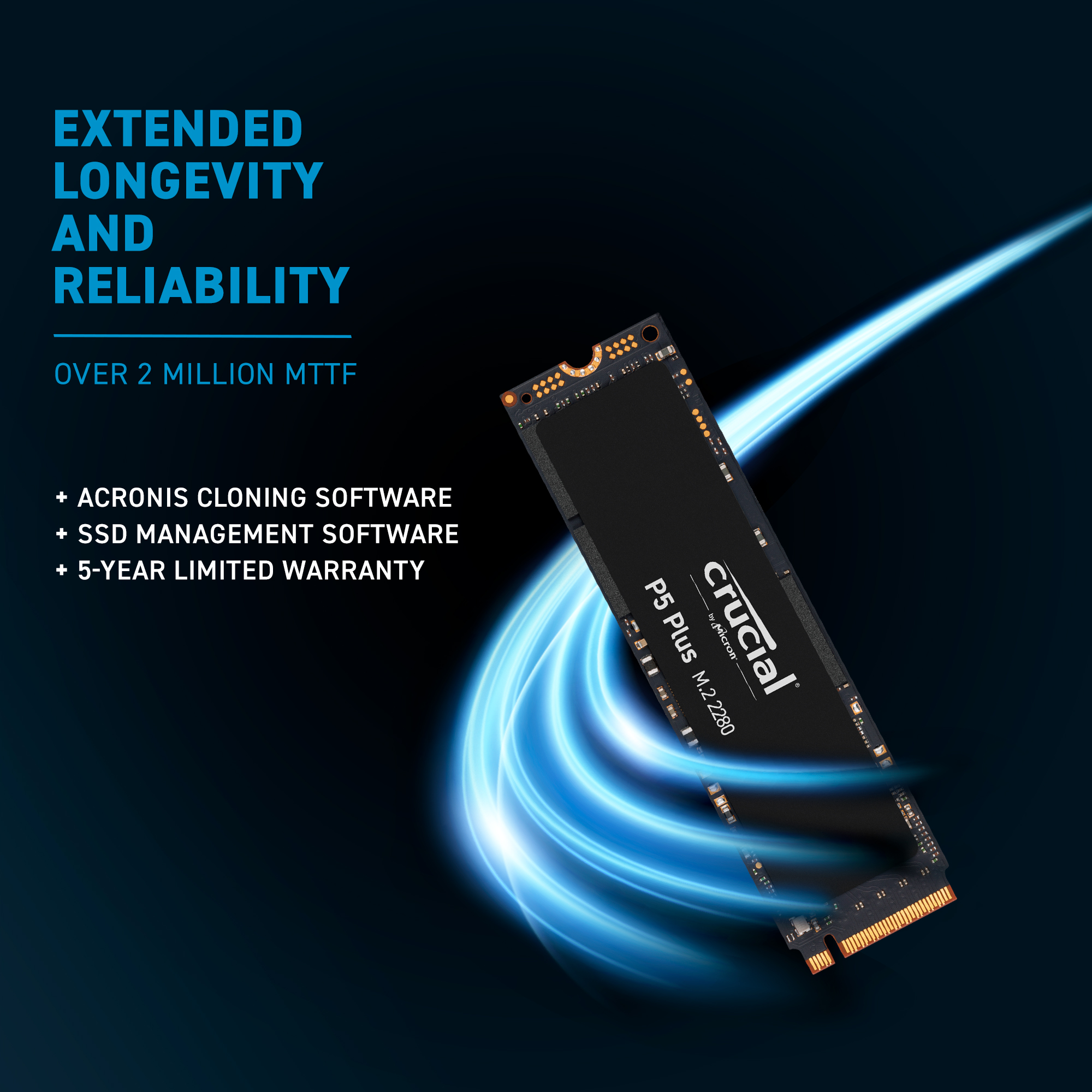 CRUCIAL P5 PLUS 500GB PCIe M.2 2280SS GAMING SSD - CT500P5PSSD8